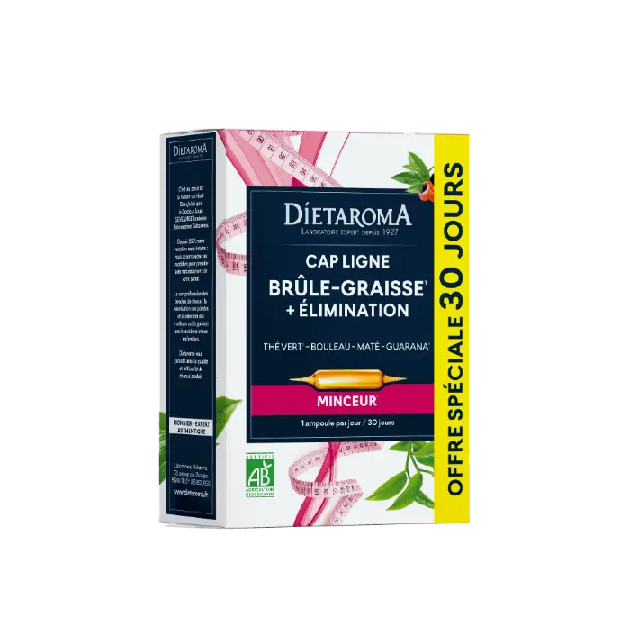 DIET CAP LIGNE Brûle-graisse + Élimination PROMO 20+10 ampoules 