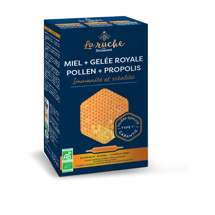 DIET MERVEILLES DE LA RUCHE Miel Geée royae Pollen et Propolis 