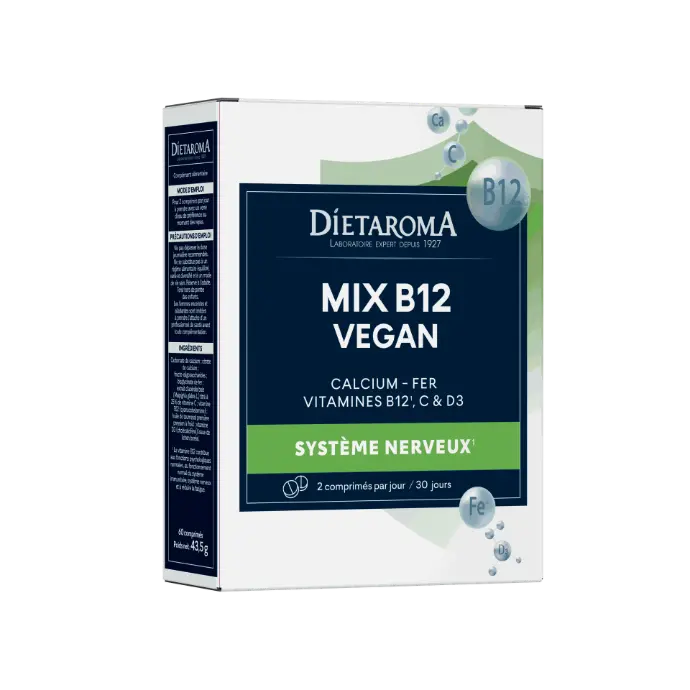 DIET MIX B12 Végan Fer-D3-Calcium-Vitamine C 60 