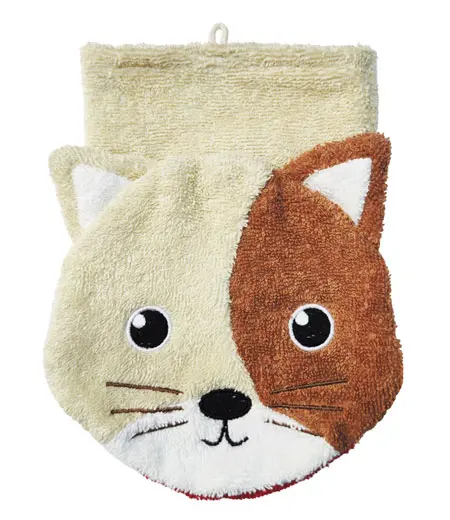 GANT DE TOILETTE POUR ENFANT CHAT - Caroline