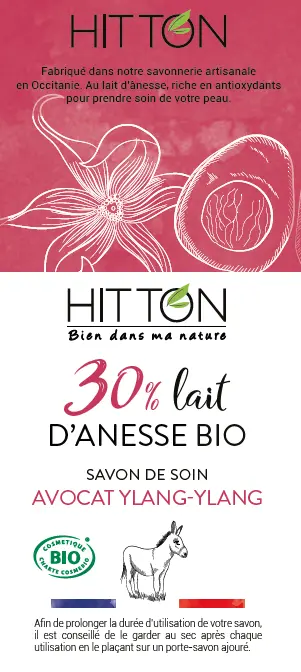 Savon 30% Lait d'ânesse  - Avocat Ylang Ylang