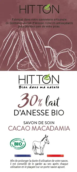 Savon 30% Lait d'ânesse - Cacao Macadamia