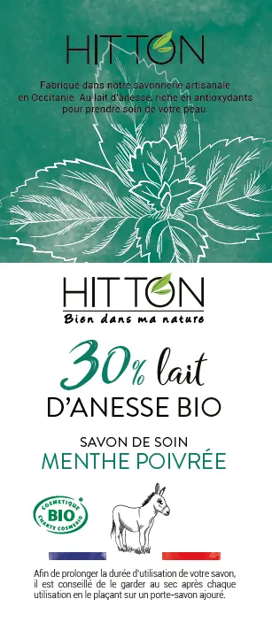 Savon 30% Lait d'ânesse  - Menthe Poivrée