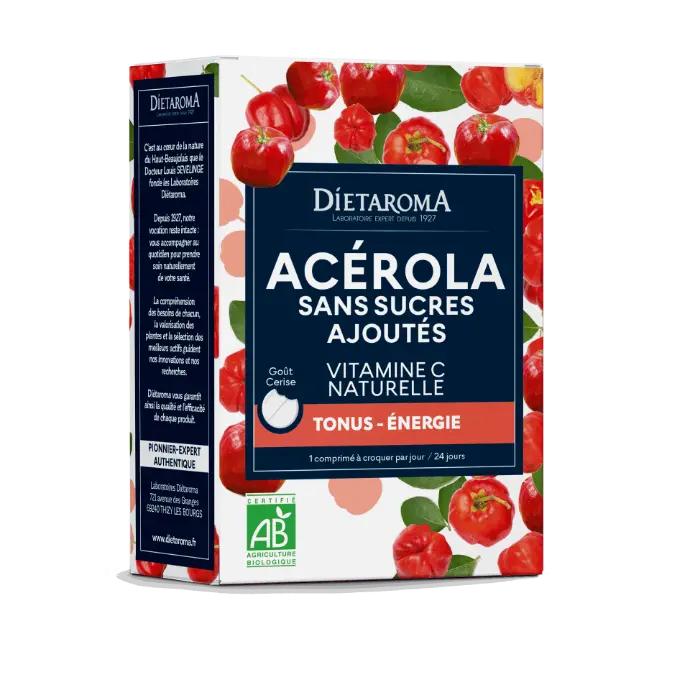 DIET ACÉROLA 1000 SANS SUCRES AJOUTÉS GOÛT Cerise 24 compr.