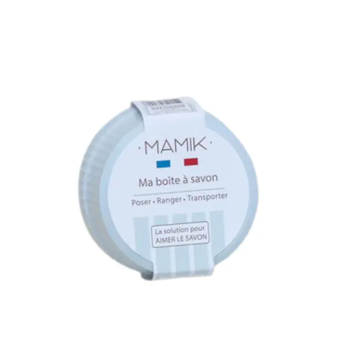 BOITE A SAVON Minimaliste RONDE Gris Bleuté