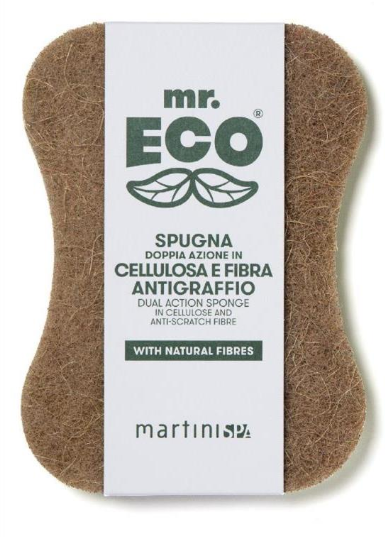 Mr ECO EPONGE de NETTOYAGE Double action en Cellulose et fibres antirayures GRANDE 