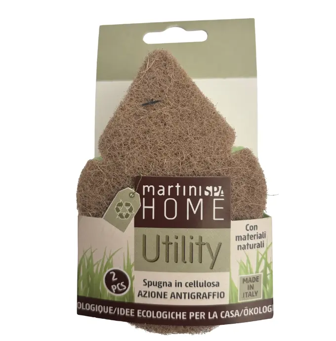 Mr ECO EPONGE de NETTOYAGE BRUNE Double action en Cellulose et fibres antirayures Lot de 2                                                                                                                                                          
