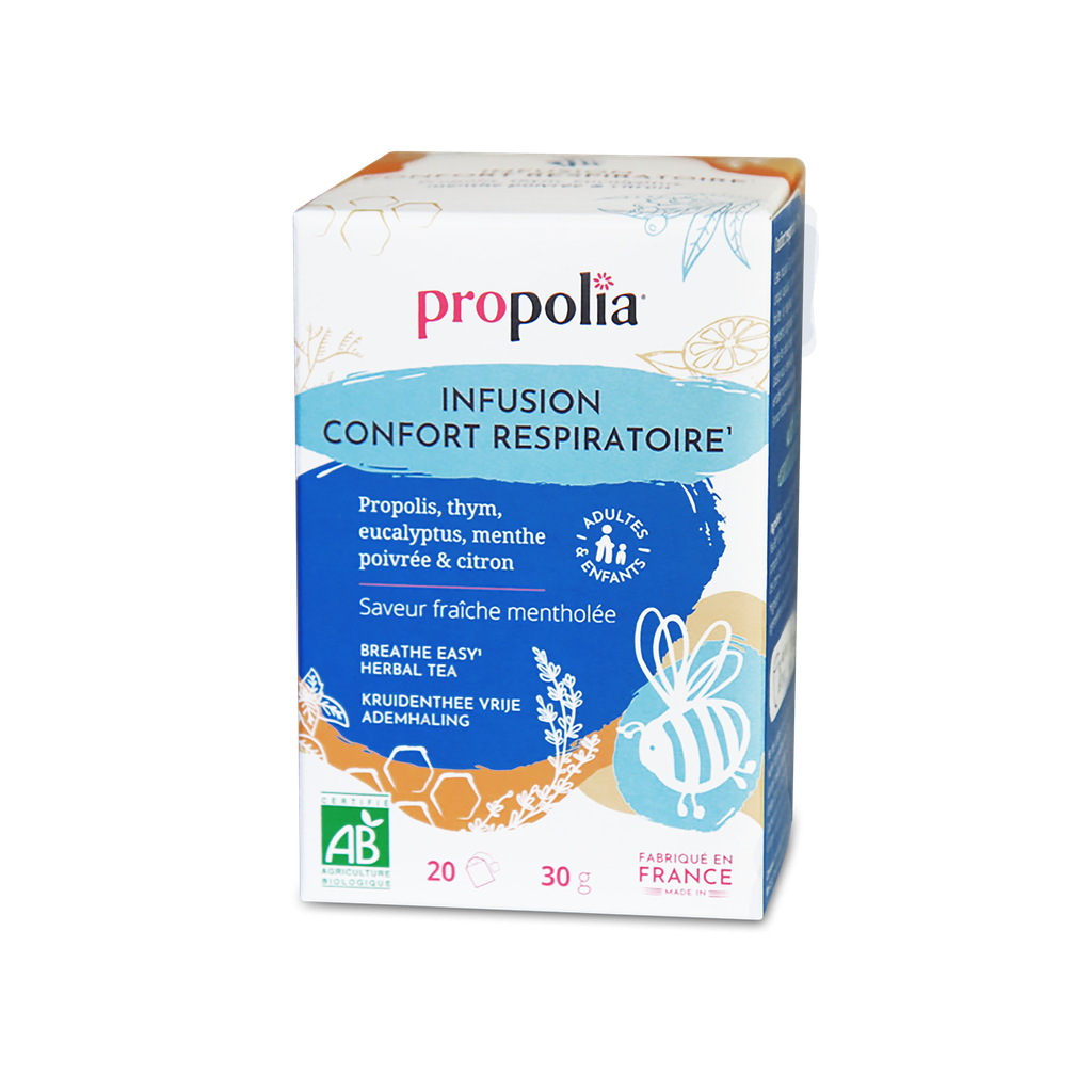 PROP INFUSION CONFORT RESPIRATOIRE Propolis, Thym, Eucalyptus, Menthe Poivrée & Citron