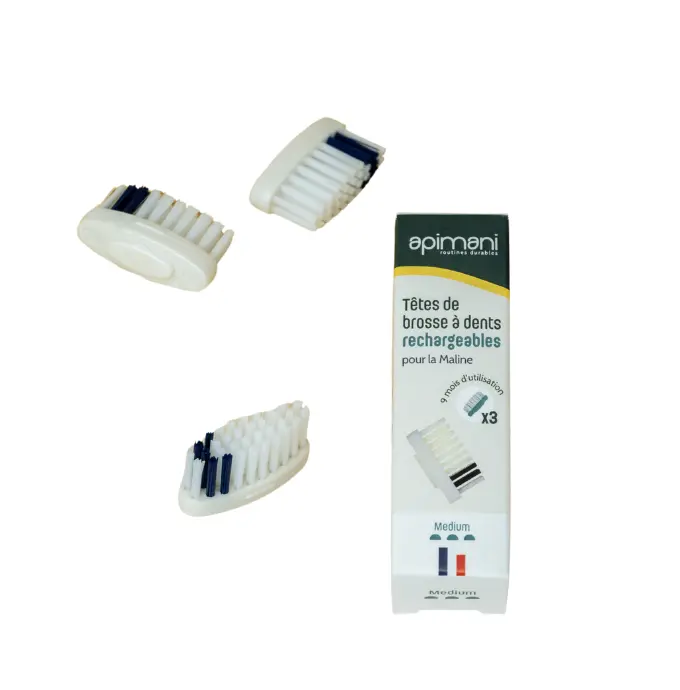 API TÊTE Brosse à Dents MEDIUM - Lot de 3pc