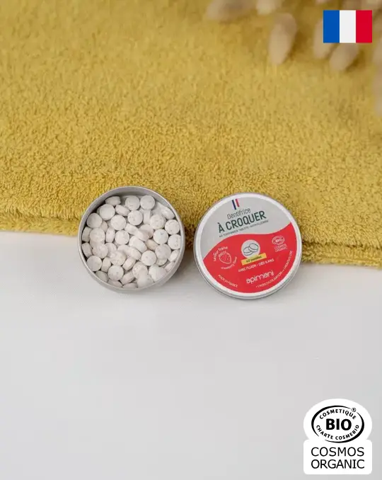 API DENTIFRICE à CROQUER pour ENFANTS - Goût Fraise 60 pastilles