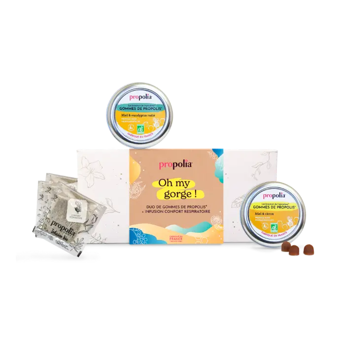 COFFRET OH MY GORGE! 2 boîtes gommes BIO+ 10 sachets tisane Confort Respiratoire