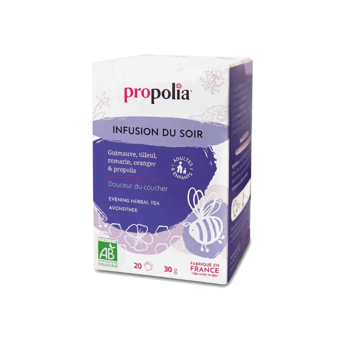 PROP AVONDTHEE Heemst, linde, rozemarijn, zoete sinaasappel en propolis 