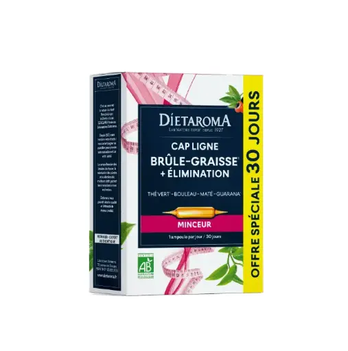 [ART1523] DIET CAP LIGNE Brûle-graisse + Élimination PROMO 20+10 ampoules 