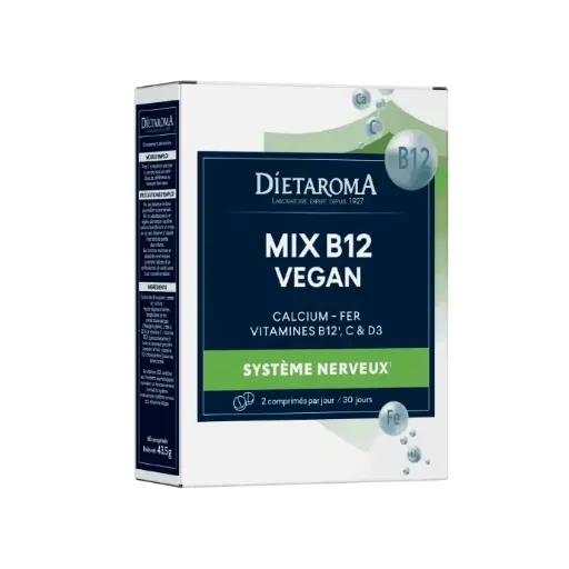[ART1575] DIET MIX B12 Végan Fer-D3-Calcium-Vitamine C 60 