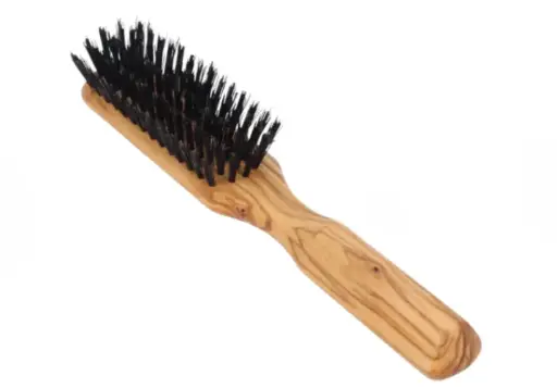 [ART1754] BROSSE Cheveux Olivier Soies de sanglier OBLONGUE