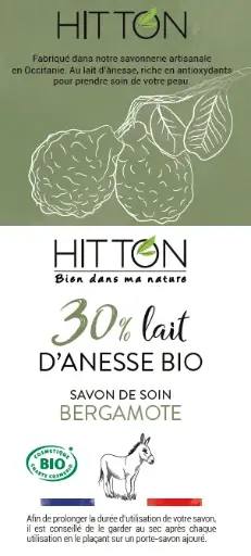 [ART2155] Savon 30% Lait d'ânesse  - Bergamote 