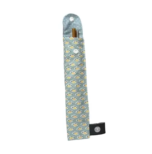 [ART2263] STOFFEN ETUI met 2 rietjes en 1 reinigingsborstel - Handmade in Belgium