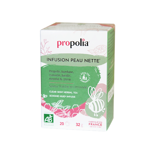 [ART2427] PROP INFUSION PEAU NETTE Propolis, Bardane, Romarin, Basilic, Menthe & Citron