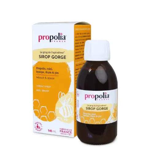 [ART0294] PROP SIROP GORGE Propolis Miel 9 extraits de plantes 145ml