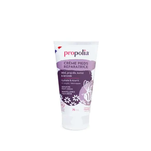 [ART0320] PROP CREME PIEDS RÉPARATRICE Miel, Propolis, Karité & Lavande 