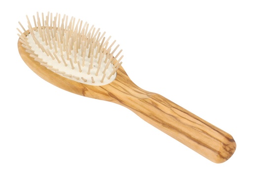 [ART0369] Brosse Cheveux Olivier GRANDE ovale à picots