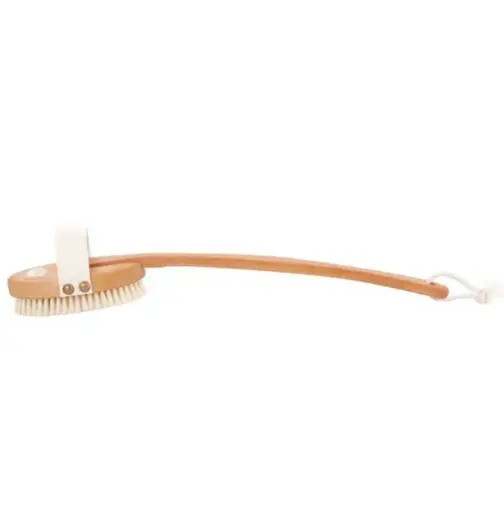 [ART0495] Brosse de bain avec manche LUXE DOUCE Hêtre ciré et Soies naturelles 