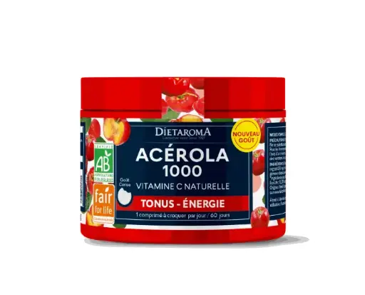 [ART0558] DIET ACÉROLA 1000 GOÛT Cerise FORMAT ECO 60 compr. - Tonus & Énergie 
